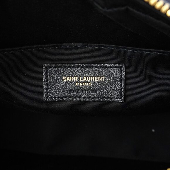 Saint Laurent Lou Quilted Leather Shoulder Camera Bag In Deep Marine & Gold - Picture 8 of 13